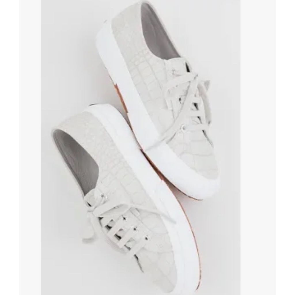 Nwob Superga Womens 2750 Syntcrocodile Fashion Sneakers Taupe, Sz 8.5